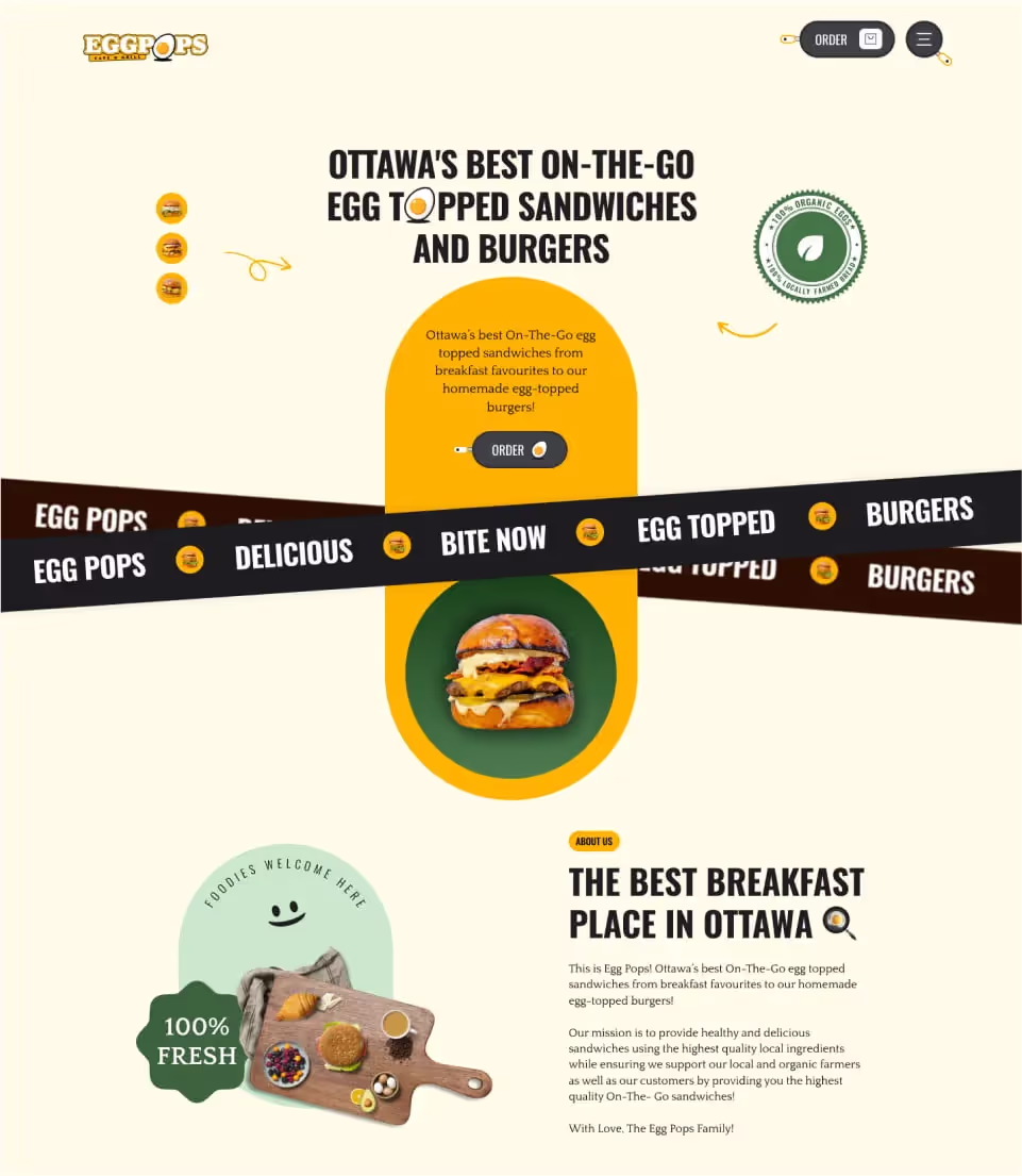 Snapshot of a website created by Design Infinity