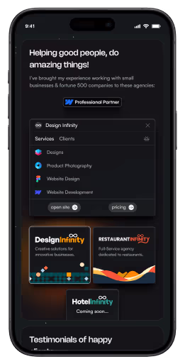 Snapshot of Salman G. Samar's portfolio website on mobile created by Design Infinity