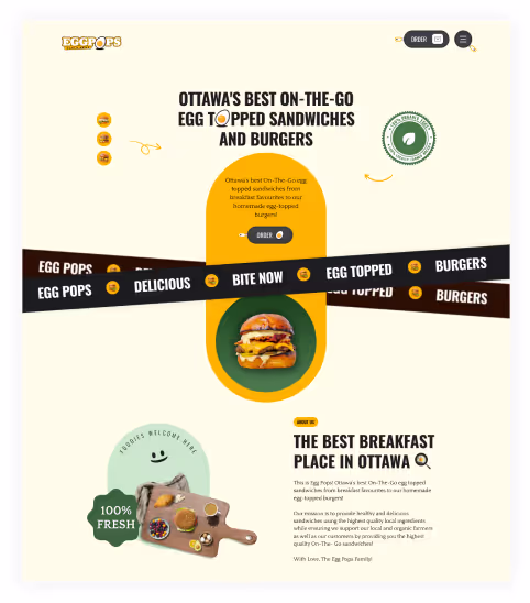 Snapshot of a website created by Design Infinity